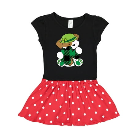 

Inktastic St Patricks Day Irish Buffalo Plaid Puppy Gift Toddler Girl Dress