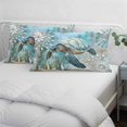 thumbnail image 4 of Sea Turtle Coastal Pillow Covers Queen, Summer Beach Teal Coral Starfish Soft Brushed Microfiber Breathable Throw Pillow Covers, Pillowcase with Zipper for Couch Sofa Bedroom Living Room 20"x30", 4 of 9