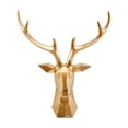 thumbnail image 2 of Cabeza de ciervo 3D decorativa-elegante cabeza de Animal escultura de pared decoración-Casa de de bienvenida decoración-geometría ciervos astas Oro perfecl Estatua de cabeza de ciervo, 2 of 8