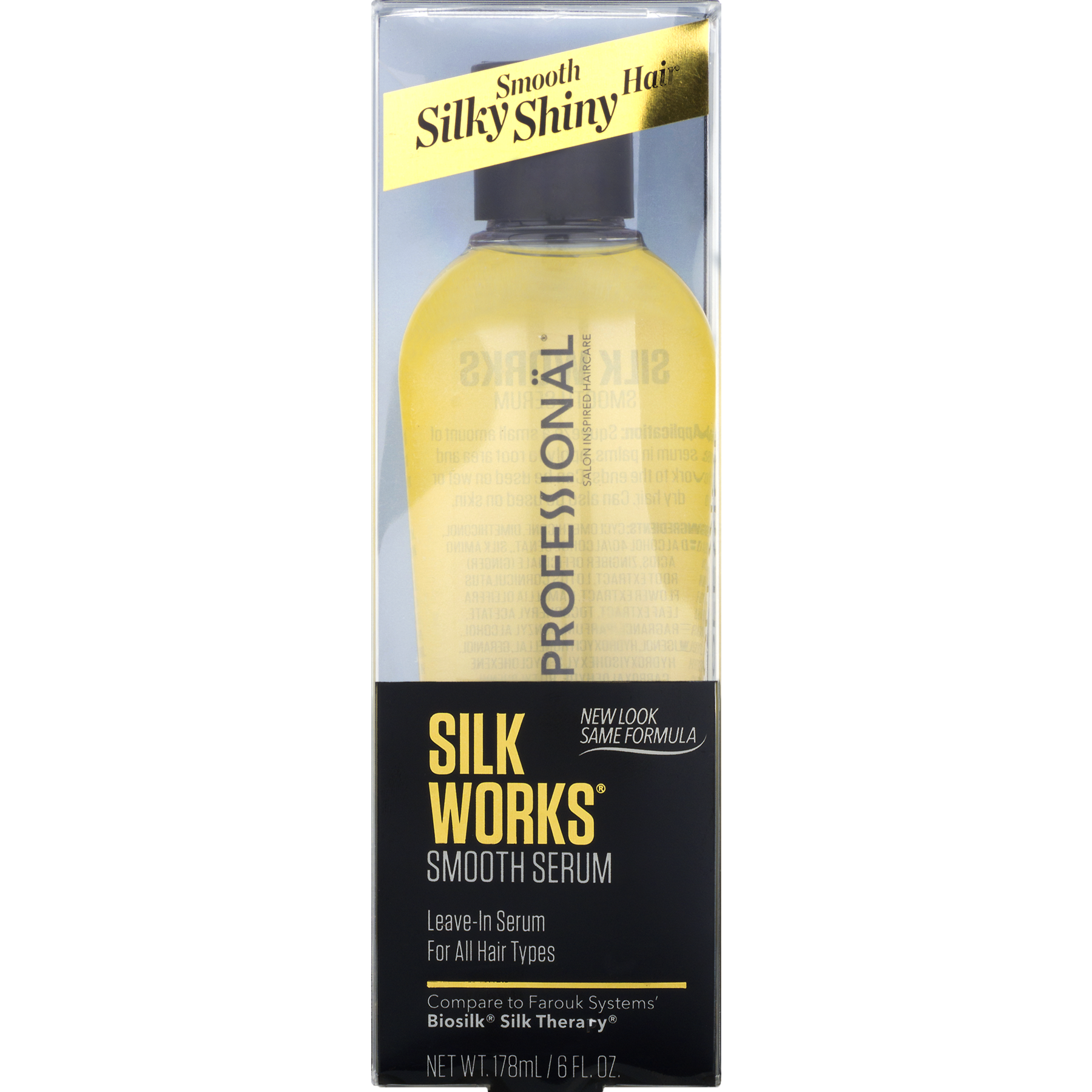 Silk Works Smooth Serum For All Hair, Silky Hair Serum Smoothing Treatment, 6 Oz - image 3 of 5