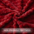 thumbnail image 5 of Exclusivo Mezcla Twin Size Soft Fleece Blanket, 60"x80" Stylish Jacquard Velvet Blanket for Bed, Cozy Soft Lightweight for All Season, Deep Red, 5 of 9