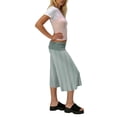 thumbnail image 7 of Inglocry Fold Over Capri Yoga Pants for Women Low Rise Wide Leg Flared Cropped Gaucho Capri Pants Summer Culottes Beach Bottoms Green XL, 7 of 7