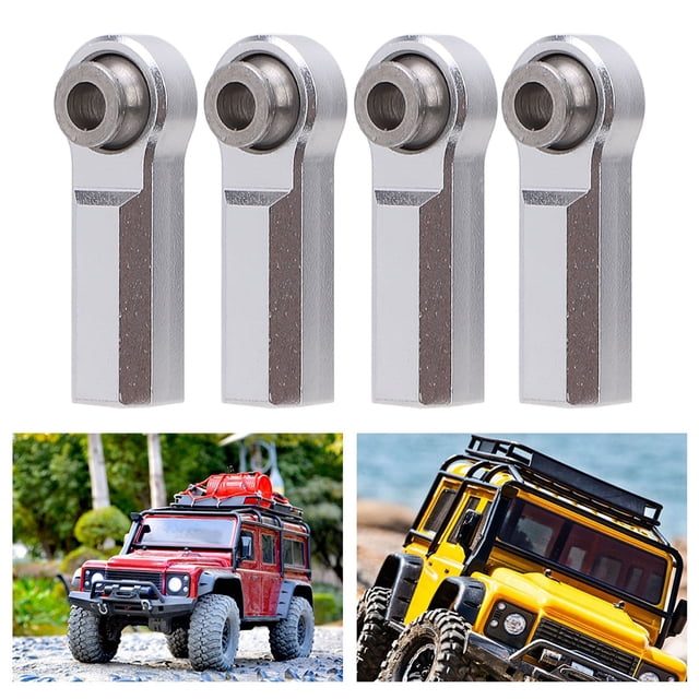 RC Car Metal Ball Joint, 4PCS Alloy 7.0mm Diameter M4 Thread Straight Link Rod End, Clockwise Thread Tie Rod End Ball Holder Link, Link Linkage Rod End for 1/10 Model Car