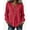Red, variant on jobturf Womens Long Sleeve Tops Cotton Linen V Neck Half Button Henley Shirts Cuff Pleated Front Casual Blouses Spring Fall T-Shirt S-2XL