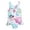 White, variant on RTKFRFLM Girls Summer New Donut and Lollipop Print One-Piece Swimwear Pool Beach Outfit for Babies Ages 0-2 Cute Swim Set
