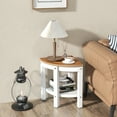 thumbnail image 4 of Gymax 2-Tier Corner Shower Bench Stool Waterproof Bathroom Stool Heavy Duty w/ Shelf Brown, 4 of 10