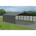 thumbnail image 3 of Arrow 20 x 24 x 7 ft Charcoal Carport With 1 Side Wall Kit, 3 of 15