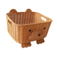 thumbnail image 3 of Cesta tejida rectangular, contenedor decorativo, organizador de almacenamiento con asas antideslizantes. 33cm x 28cm x 195cm, 3 of 9