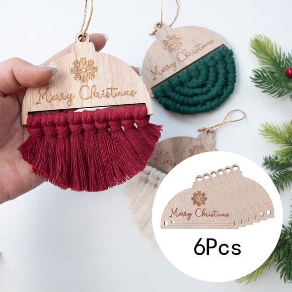 6Pcs Macrame Ornaments Hanging Pendants Crafts Christmas Ornament Decoration