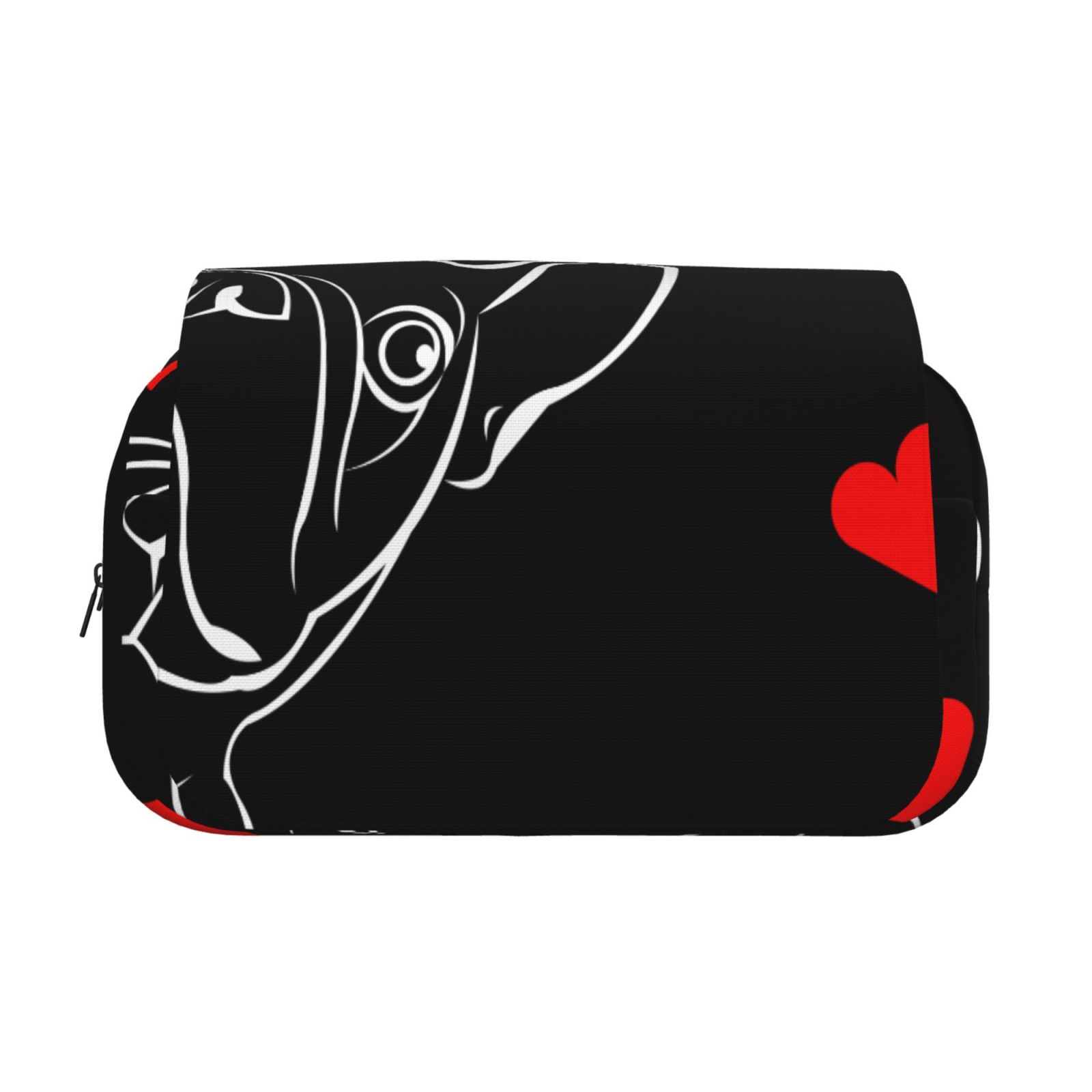 Rateoe French Bulldog Pattern Double Clamshell Pen Case, Storage Organizer with Two Zipper Compartments– Holds Up to 50 Pencils & Pens
