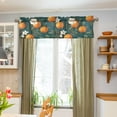 thumbnail image 3 of Yayeee Kitchen Valance Rod Pocket 54" x 18" Living Room Window Curtain, Retro Floral Orange, 3 of 6