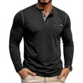 thumbnail image 2 of Mens T-Shirts, Men's Henley Shirts Short/Long Sleeve Casual Cotton T-Shirt Classic Button Basic Stylish Tees Tops, 2 of 9