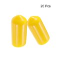 thumbnail image 2 of 20pcs Rubber End Caps 7mm Vinyl PVC Round Bolt Cap Cover Screw Thread Protectors Yellow, 2 of 5