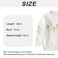thumbnail image 2 of Hukapapa Suéter para niños y niñas suéter para niños suéter de hilo de algodón para bebé con flor pequeña bordadablanco90cm, 2 of 5