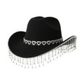 thumbnail image 3 of Woman Hat Black Cowboy Hat Sequin Hat Sparkle Cowgirl Hat Country Hat Disco Hat, 3 of 3