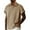 Khaki, variant on FRSASU Men's Stripe Knit Polo Shirts Summer New Loose Solid Color Breathable Turn-Down Collar Business Short Sleeve Polo Tops White