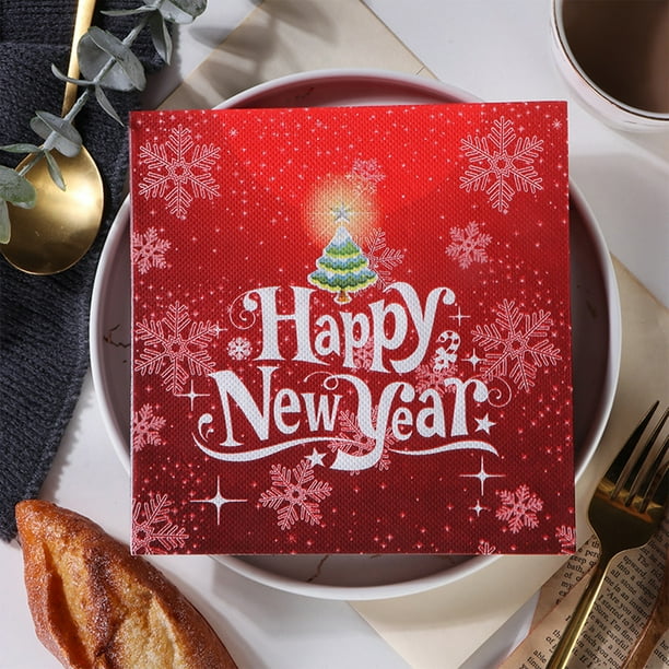 xihome Servilletas de papel desechables navideñas (20 unidades) para una decoracin festiva de mesa en fiestas de cumpleaños.