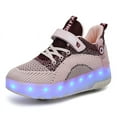 thumbnail image 3 of Kids Wheels Shoes with Lights Rechargeable Roller Skates Shoes Retractable Wheels Shoe LED Flashing Sneakers for Girls Boys Gift, 3 of 20