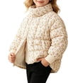 thumbnail image 2 of LIBRCLO Floral Puffer Jackets for Girls Button Stand Collar Warm Outerwear Kids Winter Coats Size 9-10 Years, 2 of 8