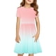 thumbnail image 2 of Odeerbi Niñas Verano A-Line Vestido Gradiente Swing Vestido Niños Manga Corta Stretchy Dress, 2 of 7
