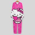 thumbnail image 4 of Hello Kitty Unisex Onesie Pajamas Zipper Jumpsuit Hooded One Piece Sleepwear for Family Mens Womens, 4 of 8