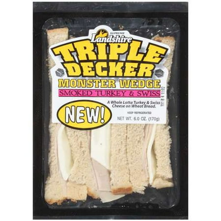 Landshire Supreme: Smoked Turkey & Swiss Triple Decker Monster Wedge, 6 oz