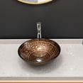 thumbnail image 5 of Vinnova Enna 16.5in Antique Bronze Finish Glass Round Over-Mounted Bathroom Vanity Vessel Sink Bowl, 5 of 8