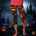 thumbnail image 2 of Danhjin Women's Halloween Leggings Capris High Waist Print Yoga Pants Casual Fashion Slim Stretchy Workout Running Gym Trousers, 2 of 8