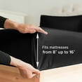 thumbnail image 4 of CGK Linens 4-Piece Ultra Soft & Comfy Hotel Luxury Sheet Set - California King Size Cooling Bed Sheet Fits 8"-16" Mattresses, Black, 4 of 7
