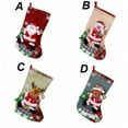thumbnail image 7 of Linen large Christmas stocking Christmas gift box holiday decoration., 7 of 7