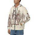 Adobk Cowboys Riding Horses Print Mens Fullzip Hoodie, Zipup Hooded