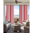 thumbnail image 4 of Red Pink Stripe Blackout Curtains 54 Inches Long for Bedroom, Geometric White Vertical Striped Thermal Insulated Room Darkening Black Out Window Curtain Panels Grommet Drapes for Living Room, 4 of 8