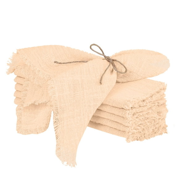 Handmade cloth napkins, cotton linen napkins with tassels, versatile tassel napkins for dinners, weddings and parties