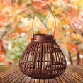 thumbnail image 2 of Bamboo Lantern Hand Woven Candlestick Candle Holder Balcony Ornament Brown L, 2 of 9