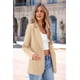 thumbnail image 4 of Blazer PRETTYGARDEN Mujer Manga Larga Solapa Clásica Caqui L, 4 of 8