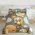 thumbnail image 2 of Castle Fairy Cute Animal Sloth Bedding Comforter Set 2pcs for Preppy Child,Galaxy Planet Twin Comforter Sets Microfiber,Starry Sky Breathable Bedding Set,Gradient Home Decor,Reversible, 2 of 8