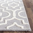 thumbnail image 3 of SAFAVIEH Cambridge Julian Geometric Wool Area Rug, Silver/Ivory, 8' x 8' Square, 3 of 7