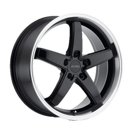 Petrol Aluminum Rim P1B 17X8in Gloss Black with Machined Cut Lip Finish, 1780P1B325112B72