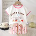 thumbnail image 5 of Girls' Clothing Sets Summer Cartoon Printed Short Sleeve Tshirt Tops and Shorts Cool Set Boys Clothes 12-18 Months, 5 of 5