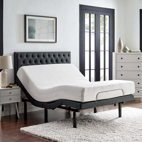 Modway Transform Adjustable Queen Wireless Remote Bed Base in Gray/Black
