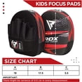 thumbnail image 4 of RDX Kids Focus Boxing Punch Mitts, Punching target, Punching pad Leather Curved Hook and Jab Target Hand Pads, Coaching Strike Shield for MMA, Red, 4 of 8