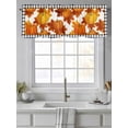 thumbnail image 2 of Fall Pumpkin Valances for Windows Maple Leaf Black White Buffalo Plaid Thanksgiving Kitchen Valance Curtain Rod Pocket Small Curtains for Cafe Bathroom Laundry Basement 42" x 12", 2 of 8