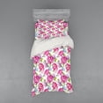 thumbnail image 2 of Ambesonne Abstract Bedding Set 4 Pcs, Watercolor Lavenders, Queen, Pale Green Hot Pink, 2 of 3
