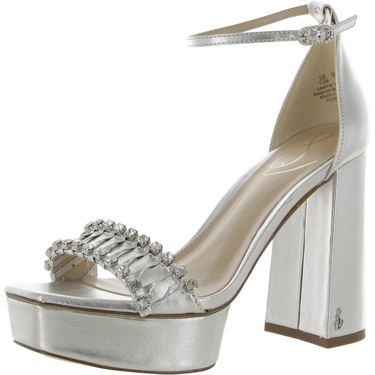 Sam Edelman Ninette Silver Embellished Strap Buckle Ankle  display picture 1