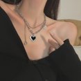thumbnail image 2 of Collar de cadena de corazón grueso para mujer – Declaración de moda adolescente chica Cool Punk gota colgante gargantilla joyería regalo, 2 of 4
