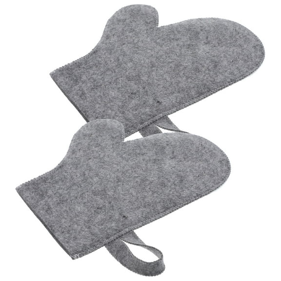 STOBOK 2Pcs Grey Heat Resistant Sauna Gloves for Exfoliating and Deep Body Cleansing