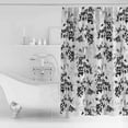 thumbnail image 4 of 54x78 Inch Shower Curtain Decorative Black Gray Botanical Bathtub Bath Curtains Fabric Waterproof Bathroom Decor Vintage Nature Flower Small Stall Shower Curtain Set with 12 Hooks, 4 of 6