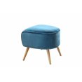thumbnail image 1 of Pouf Aisling ACME en velours sarcelle, 1 of 2