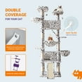 thumbnail image 3 of Allewie 81 Inches Multi-Level Tall Cat Tree for Large Cat, Cat Climbing Tree with Cat Condo and Hammock, Scratching Post, Wide Base, White/Black Spot, 3 of 7