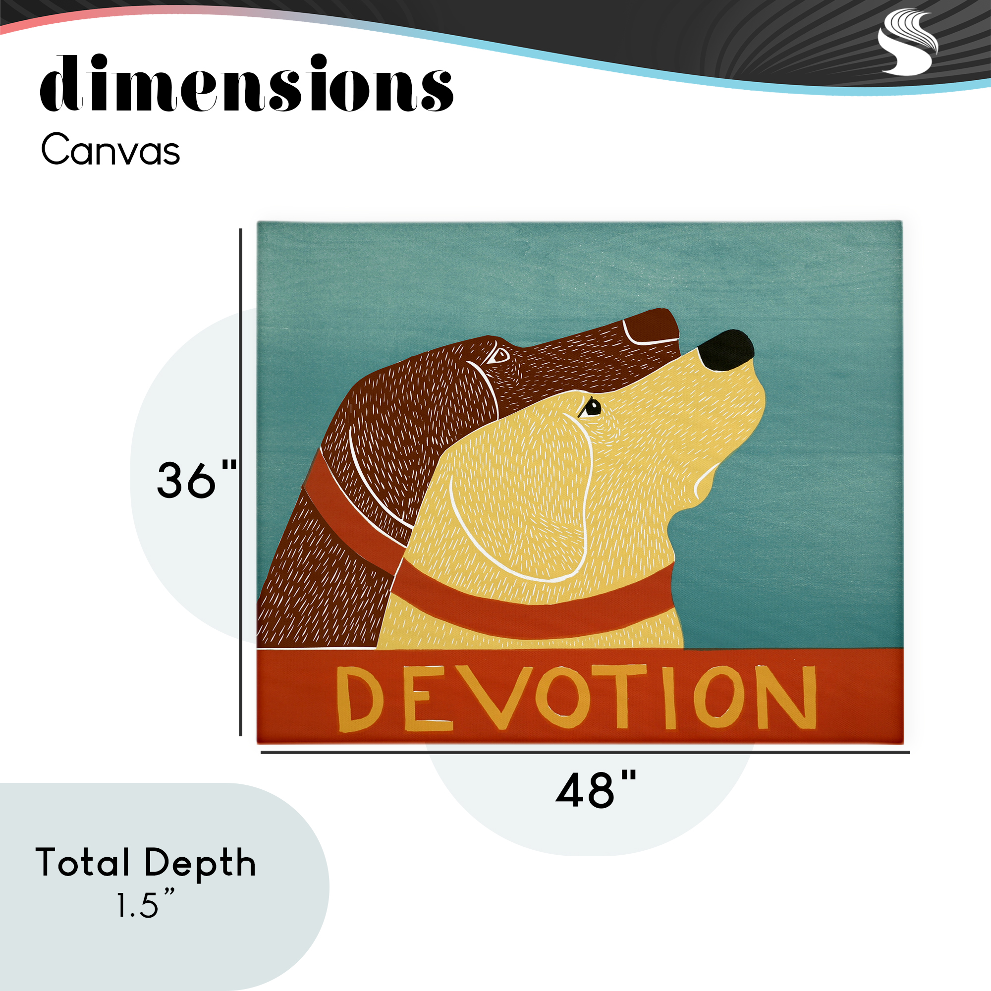 Devotion Dog Duo Canvas Wall Art, design by Stephen Huneck